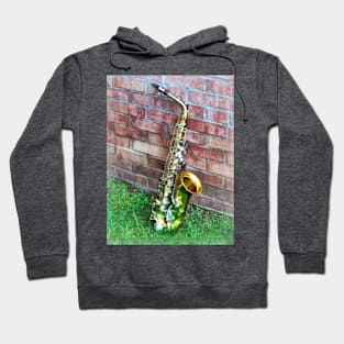 Music - Saxophone Against Brick Hoodie